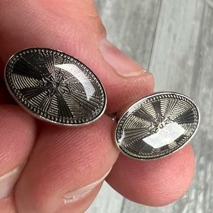 Banana Republic Grey Medallion Enamel Cufflinks